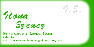 ilona szencz business card